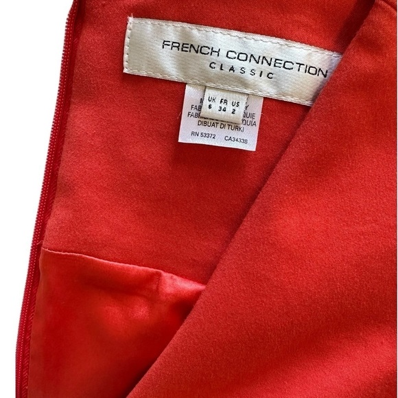 FRENCH CONNECTION BLOOD ORANGE V-NECK SLEEVELESS A-LINE COCKTAIL DRESS SIZE 2 - Picture 5 of 6